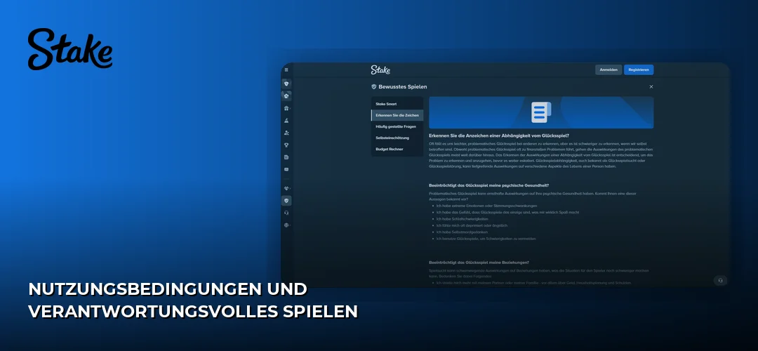 Nutzungsbedingungen und verantwortungsvolles Spielen