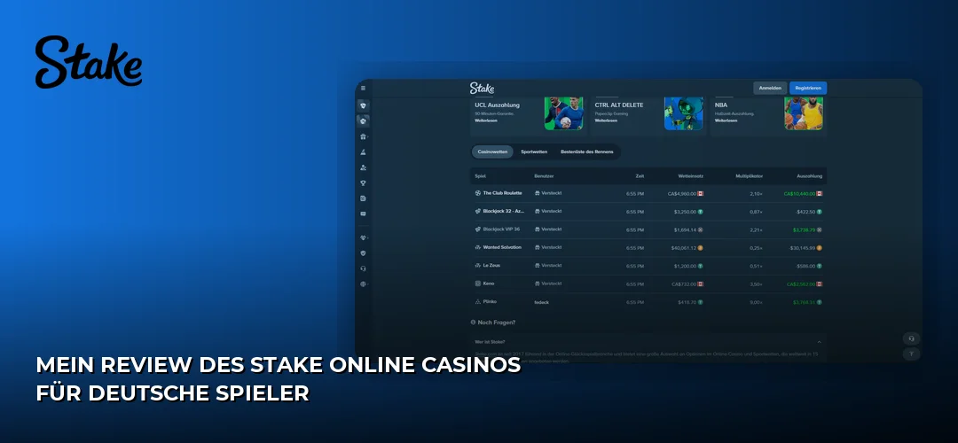 Mein Review des Stake Online Casinos für deutsche Spieler